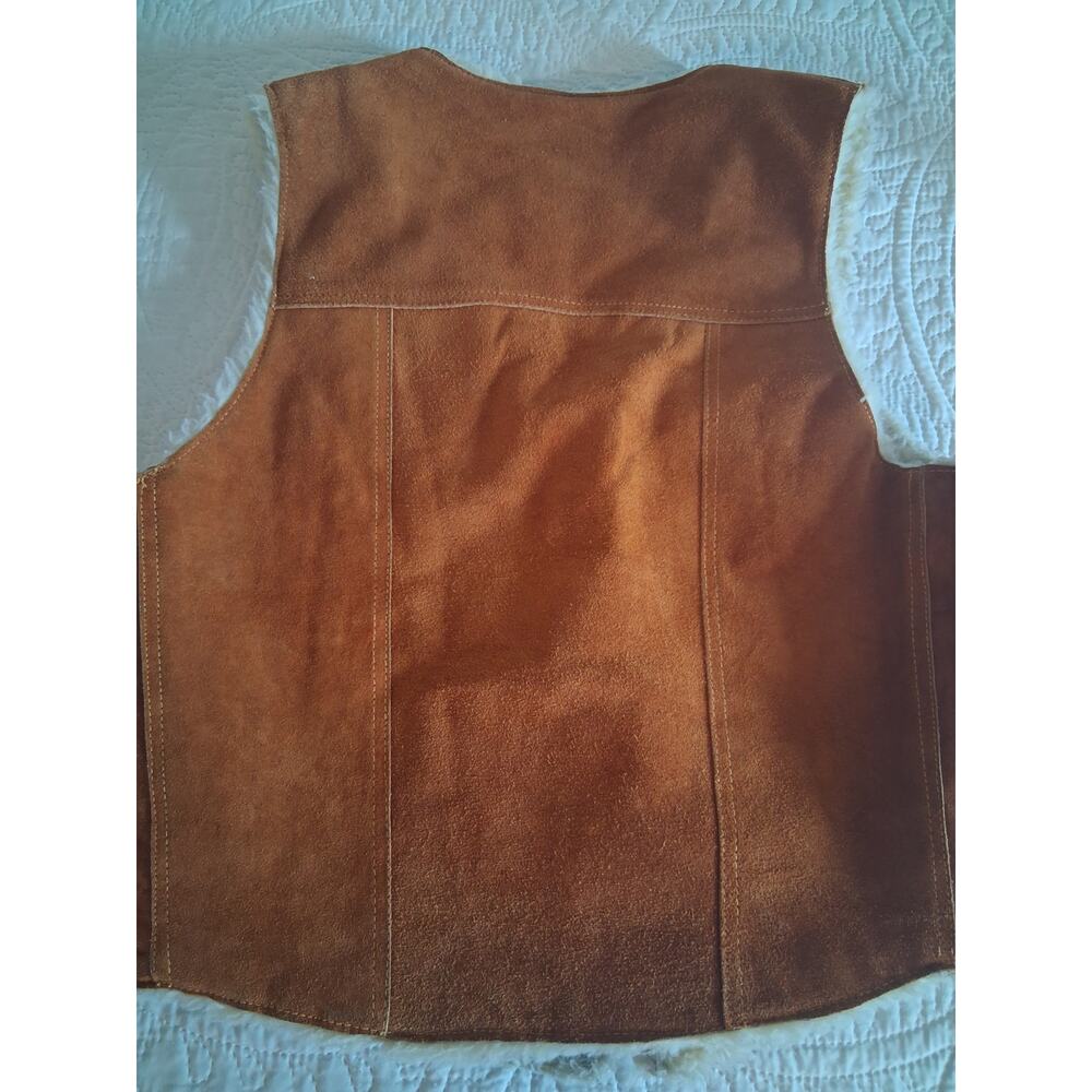 El Venado Vintage Genuine Leather Brown Western Vest Men's 40 Made In Mexico - Picture 5 of 6